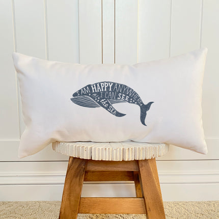 I Am Happy Anywhere - Rectangular Canvas Pillow