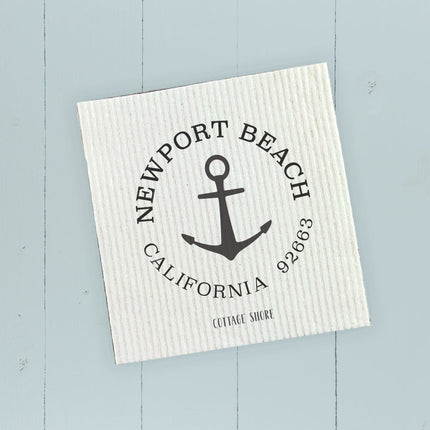 Anchor w/ City and State - Custom Swedish Dish Cloth