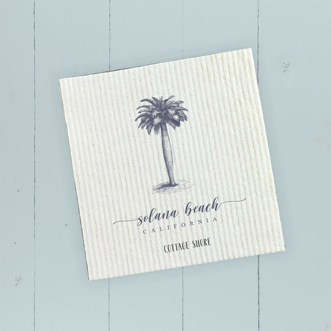 Palm Tree w/ City, State - Custom Swedish Dish Cloth