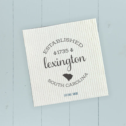 Circle Est, City, State w/ Anchors - Custom Swedish Dish Cloth