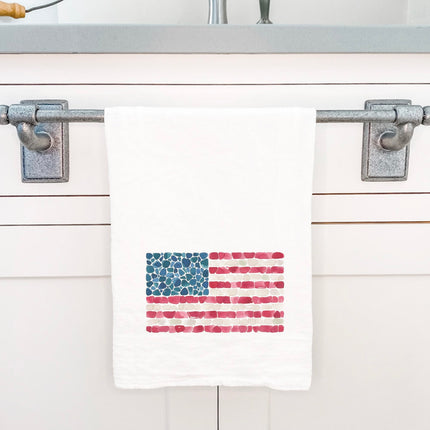 Sea Glass American Flag - Cotton Tea Towel