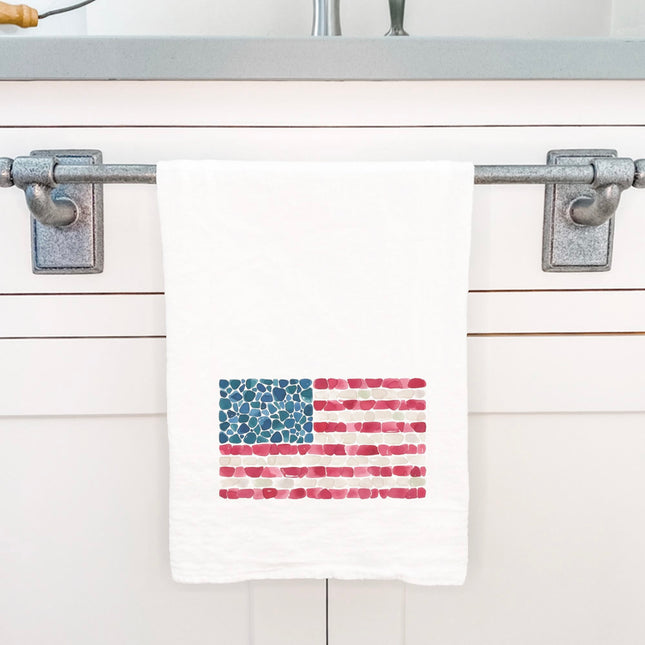 Sea Glass American Flag - Cotton Tea Towel