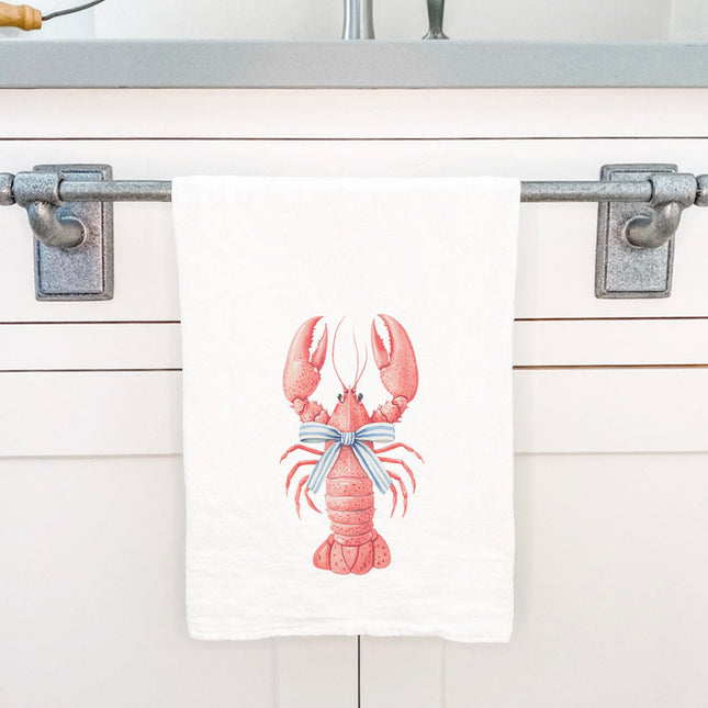 Bow-Tied Lobster - Customizable Cotton Tea Towel