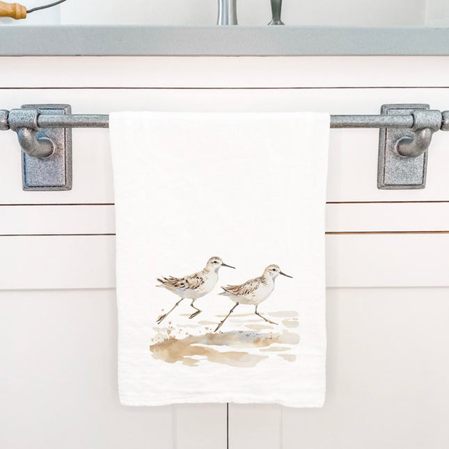 Watercolor Sandpipers - Cotton Tea Towel