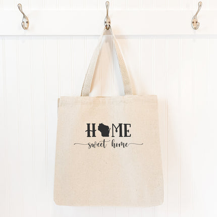 Home Sweet Home (with State) - Custom Canvas Tote Bag