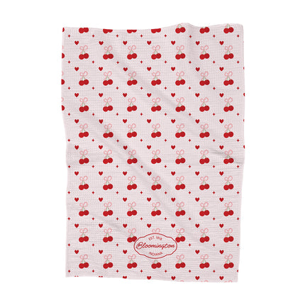 Cherry Bows - Custom Waffle Weave Towel