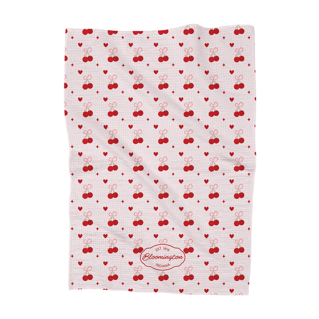 Cherry Bows - Custom Waffle Weave Towel