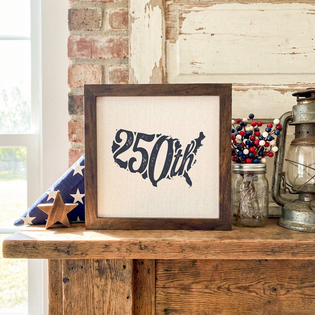 Vintage America Silhouette 250th - Framed Sign