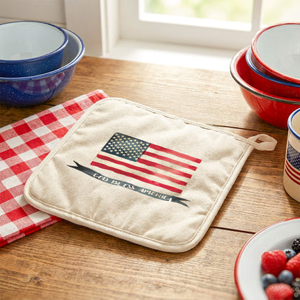 God Bless America Flag - Cotton Pot Holder