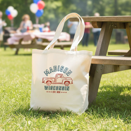 Vintage Truck Badge - Custom Canvas Tote Bag