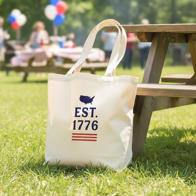 USA Badge - Est. 1776 - Canvas Tote Bag