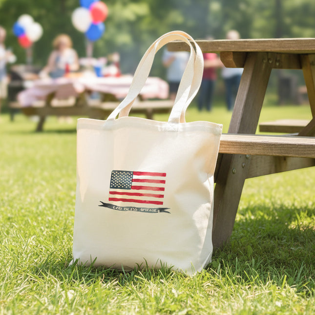 God Bless America Flag - Canvas Tote Bag