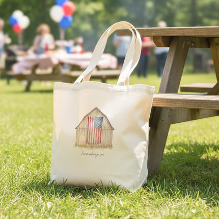 Americana Barn Flag - Custom Canvas Tote Bag