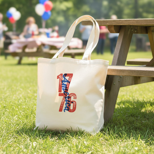 Red & Blue 1776 Overprint - Canvas Tote Bag