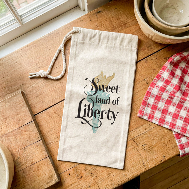 Sweet Land of Liberty - Canvas Wine Bag