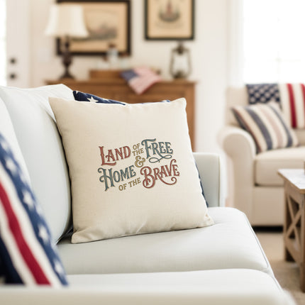 Land of the Free & Home of the Brave - Square Canvas Pillow