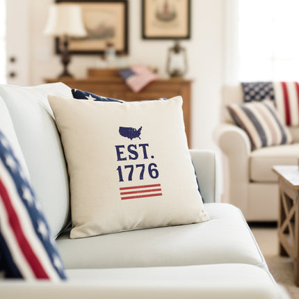 USA Badge - Est. 1776 - Square Canvas Pillow