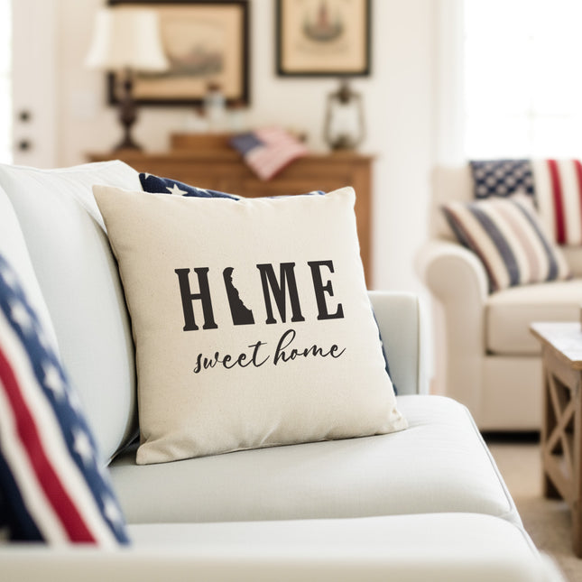 Home Sweet Home State - Custom Square Canvas Pillow