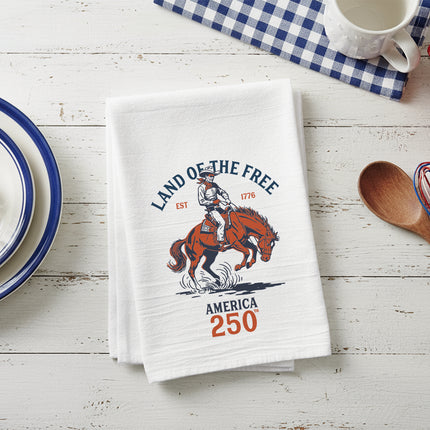 Cowboy - Land of the Free - Cotton Tea Towel