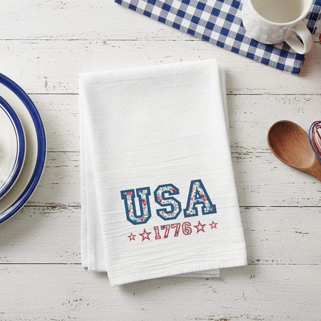 Vintage USA Floral 1776 - Cotton Tea Towel