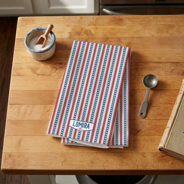 USA Pinstripes - Custom Waffle Weave Towel