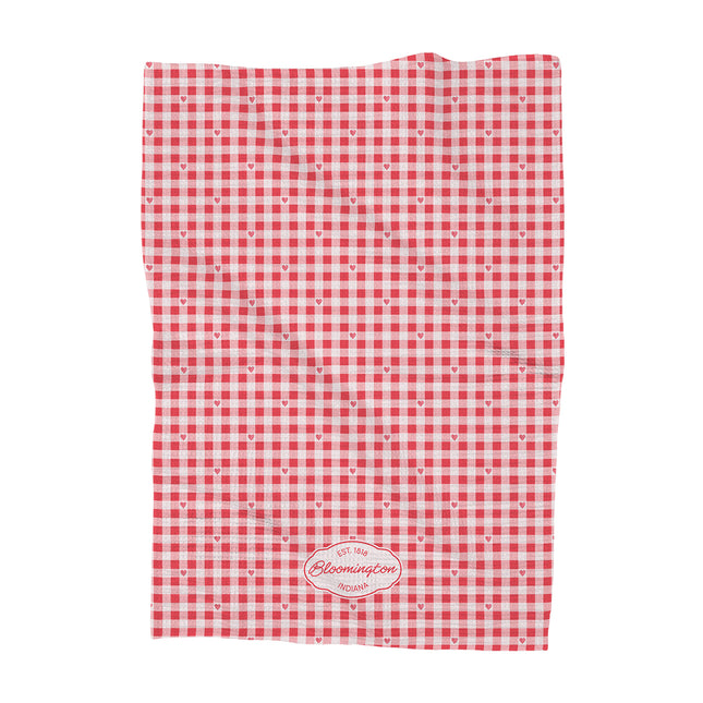 Pink Heart Gingham Plaid - Custom Waffle Weave Towel