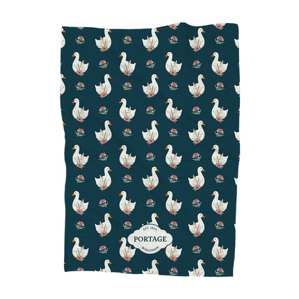 Spring Floral Goose - Custom Waffle Weave Towel