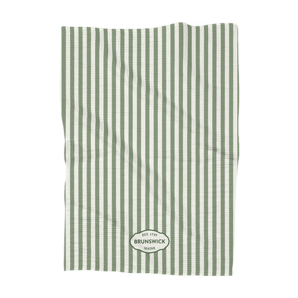 Green Spring Pinstripes - Custom Waffle Weave Towel
