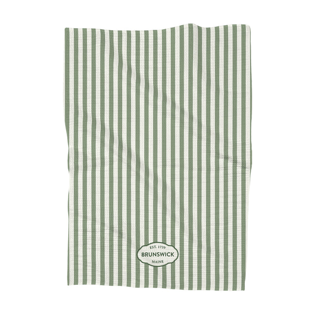 Green Spring Pinstripes - Custom Waffle Weave Towel
