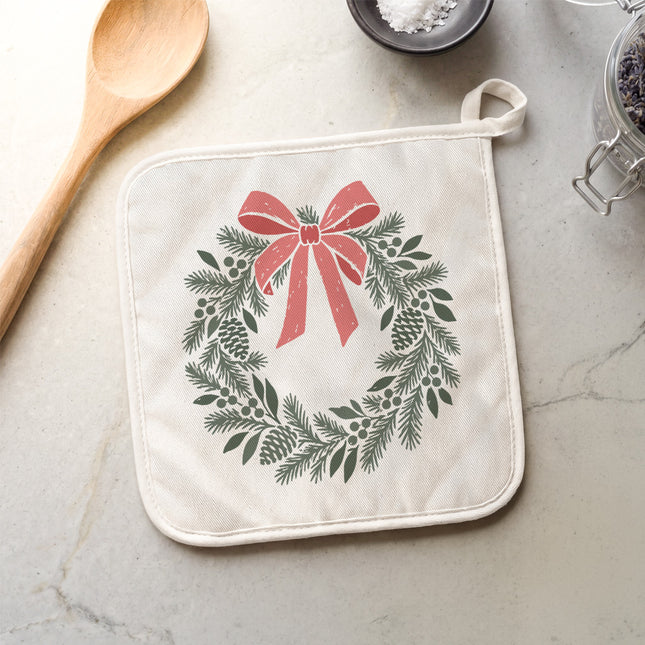 Scandanavian Christmas Wreath - Cotton Pot Holder