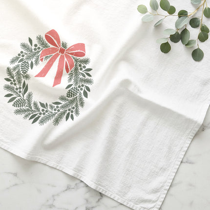 Scandanavian Christmas Wreath - Cotton Tea Towel