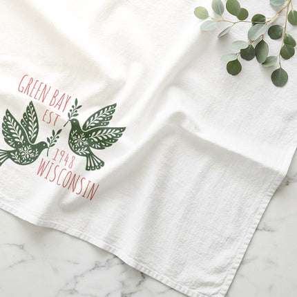 Scandanavian Christmas Doves - Custom Cotton Tea Towel