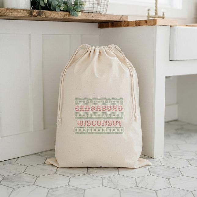 Scandanavian Stitch-Style Print - Custom Laundry Bag