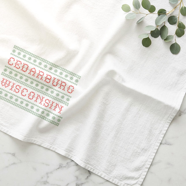 Scandanavian Stitch-Style Print - Custom Cotton Tea Towel