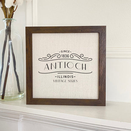 Vintage Marquee City State Est - Custom Framed Sign