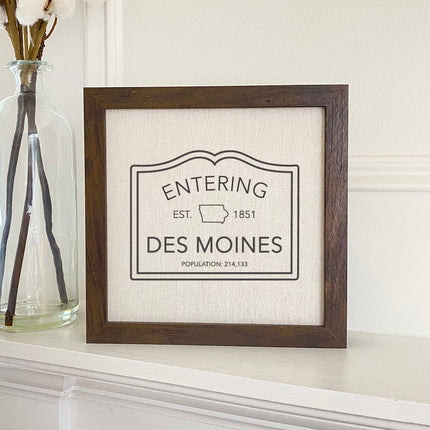 Entering City Sign - Custom Framed Sign