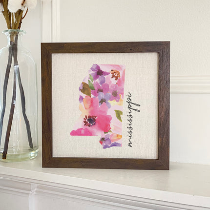 Floral State - Custom Framed Sign