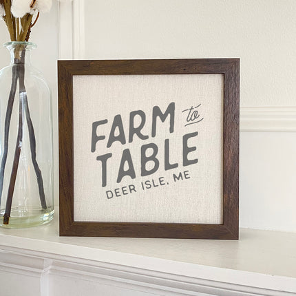 Farm to Table w/ City, State - Custom Framed Sign