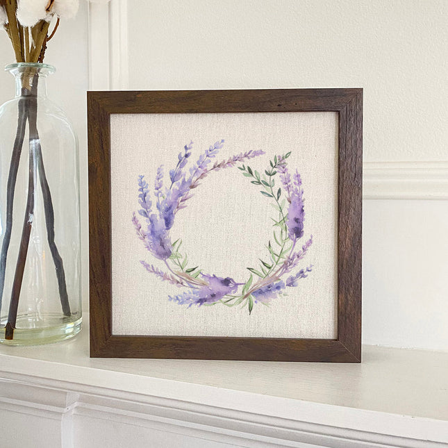 Lavender Wreath - Framed Sign