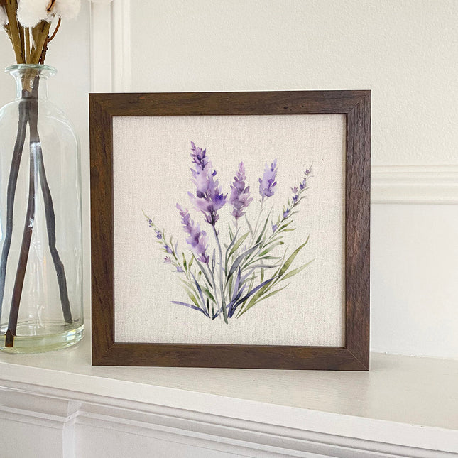 Watercolor Lavender - Framed Sign