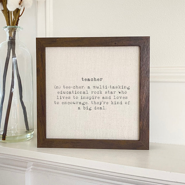 Teacher Definition - Framed Sign
