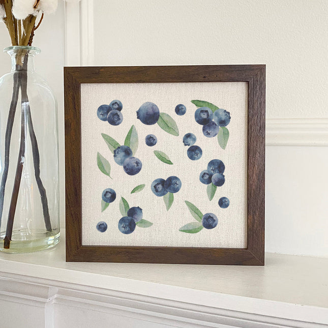Blueberry Pattern - Framed Sign