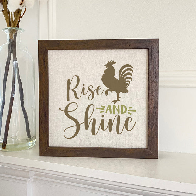 Rise and Shine Rooster - Framed Sign