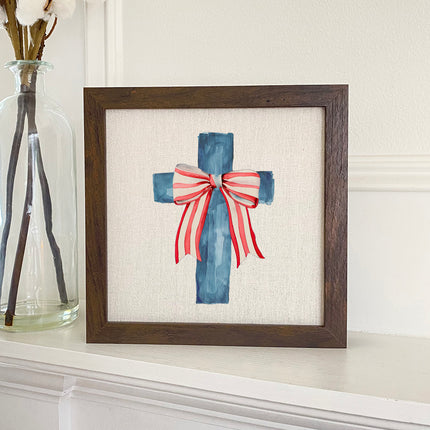 Faith & Freedom - Patriotic Framed Sign