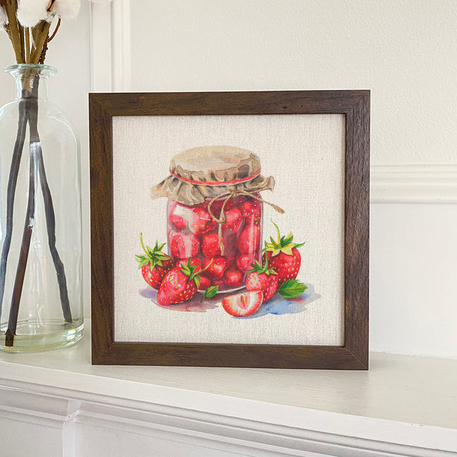 Preserved Strawberries - Summer Framed Sign