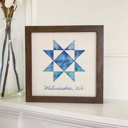 Quilted Block - Custom Framed Sign
