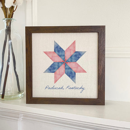 Quilted Star - Custom Framed Sign