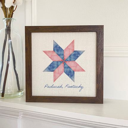 Quilted Star - Custom Framed Sign