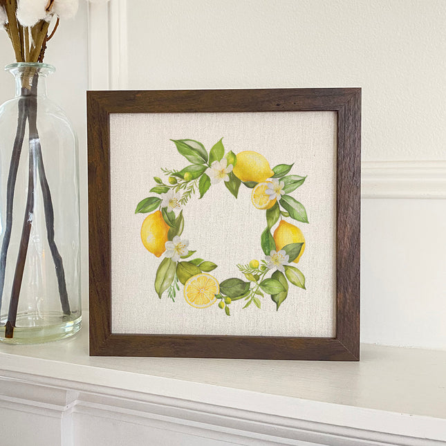 Lemon Wreath - Summer Framed Sign