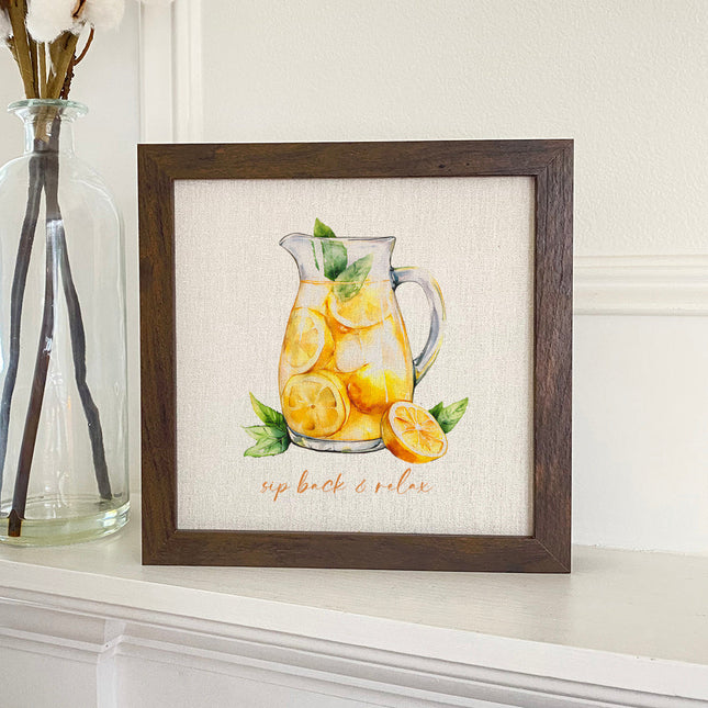 Sip Back and Relax - Summer Framed Sign